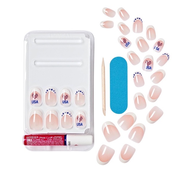 KISS Voguish Fantasy USA Nail Set - Short Almond Shape - Picture 5 of 7